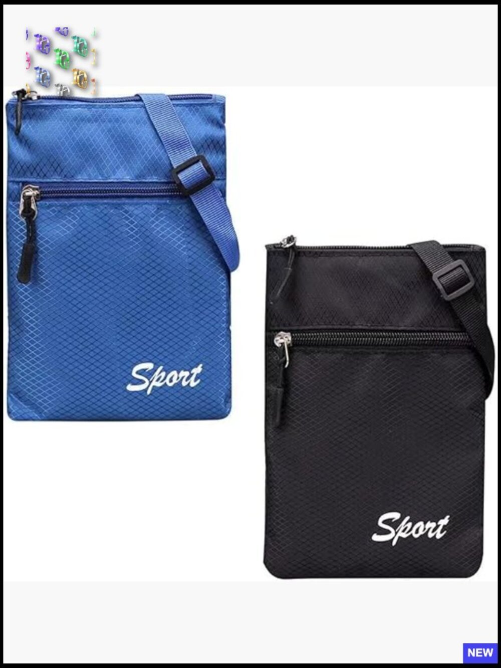 2 Pack Mini Crossbody Bags Nylon Lightweight Shoulder Phone Purse Pouch Wallet